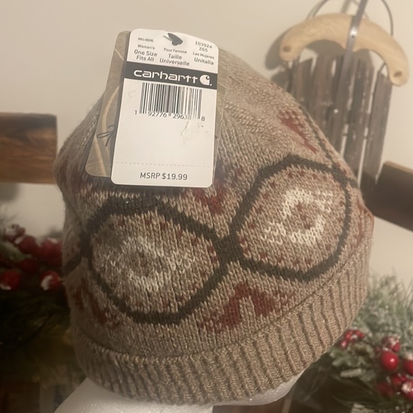 CARHARTT beanie women’s brown NWT cap desert heather knit springvale hat Sz OS - Picture 6 of 7